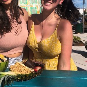 Yellow floral tank top